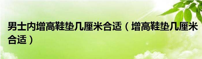 男士内增高鞋垫几厘米合适（增高鞋垫几厘米合适）