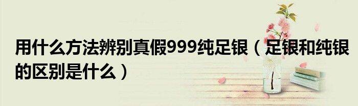 用什么方法辨别真假999纯足银（足银和纯银的区别是什么）