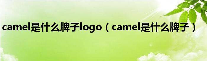 camel是什么牌子logo（camel是什么牌子）