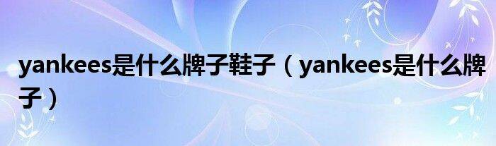 yankees是什么牌子鞋子（yankees是什么牌子）