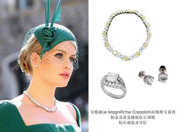宝格丽英国地区品牌大使Lady Kitty Spencer佩戴宝格丽出席出席 哈里王子婚礼